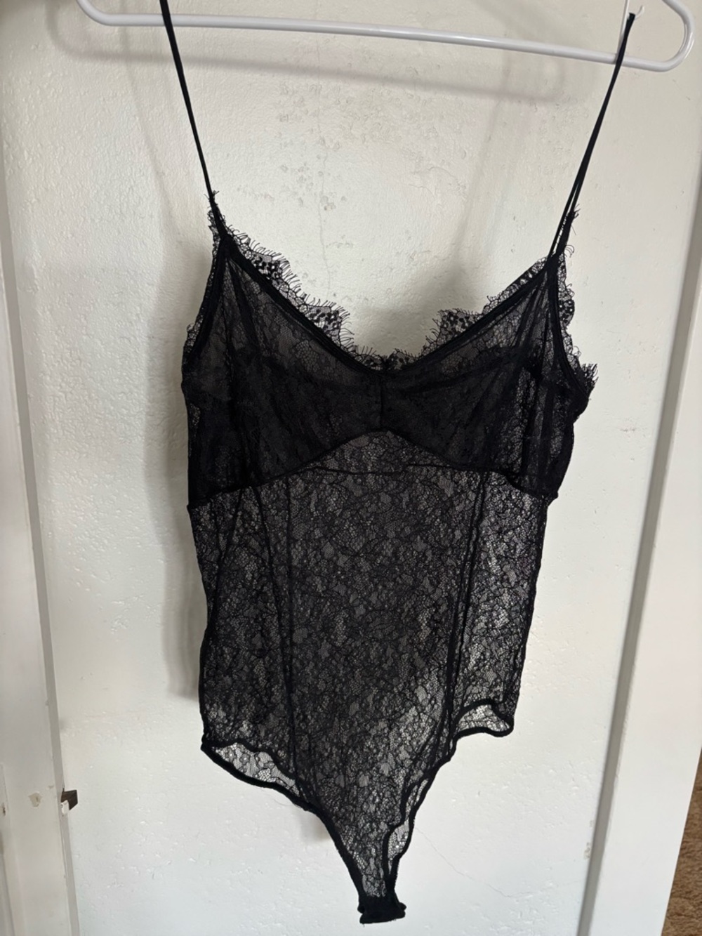 Zara Black Sheer Lace Bodysuit